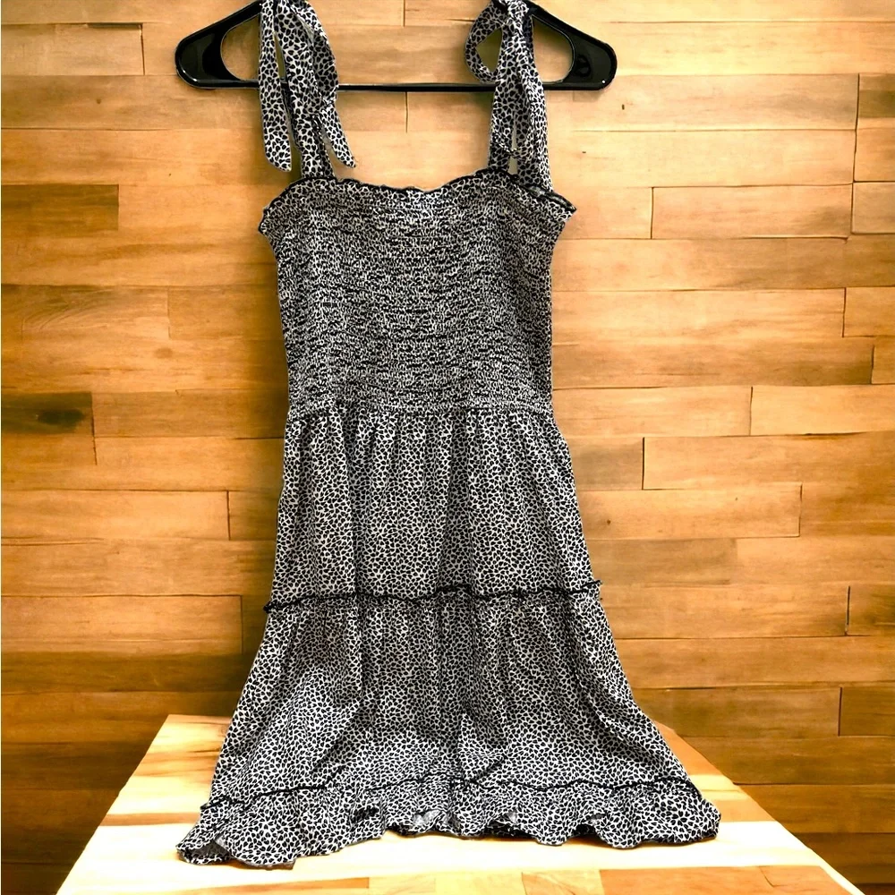 Merci Smocked Ruffle Mini Dress- Size Small - Picture 2 of 3
